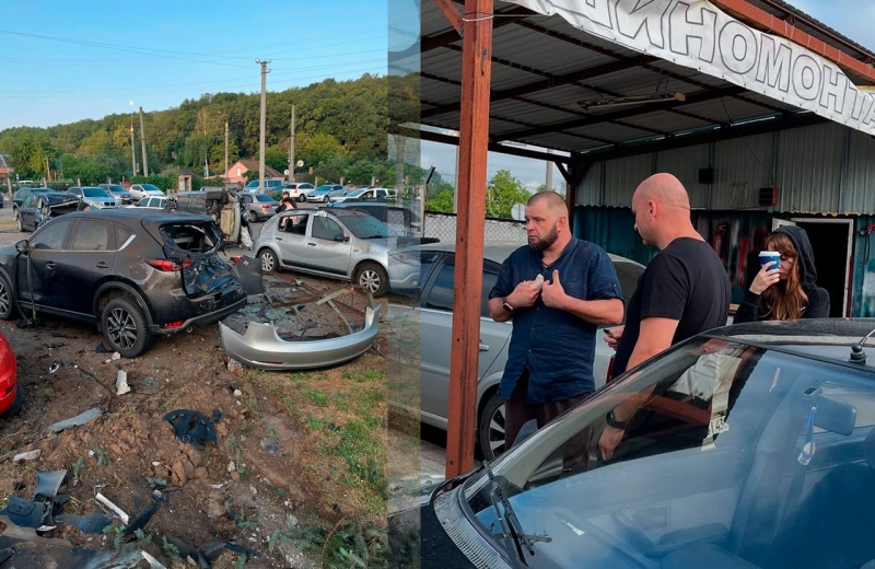 Вночі на Леваді Tesla на великій швидкості влетіла в автостоянку